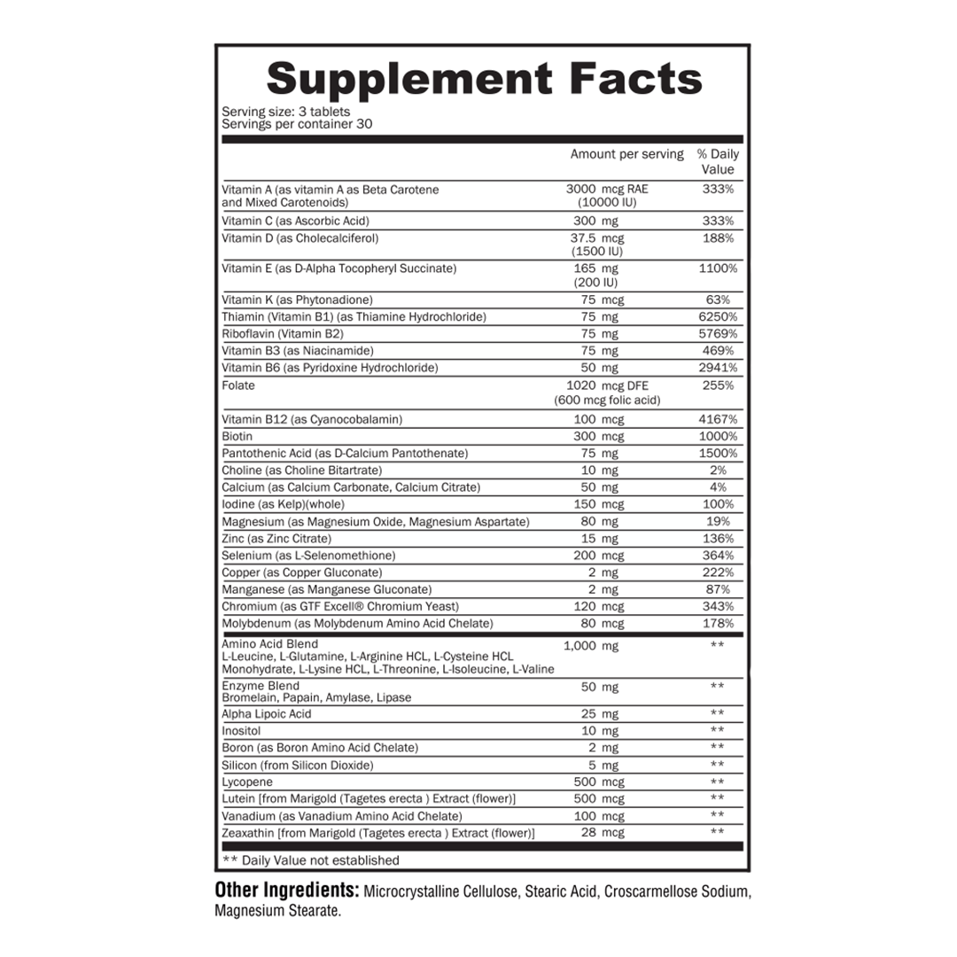 MULTIVITAMIN SUPPLEMENT FOR ADULT, MEN & WOMEN - BIOTIN 90 TABLETS