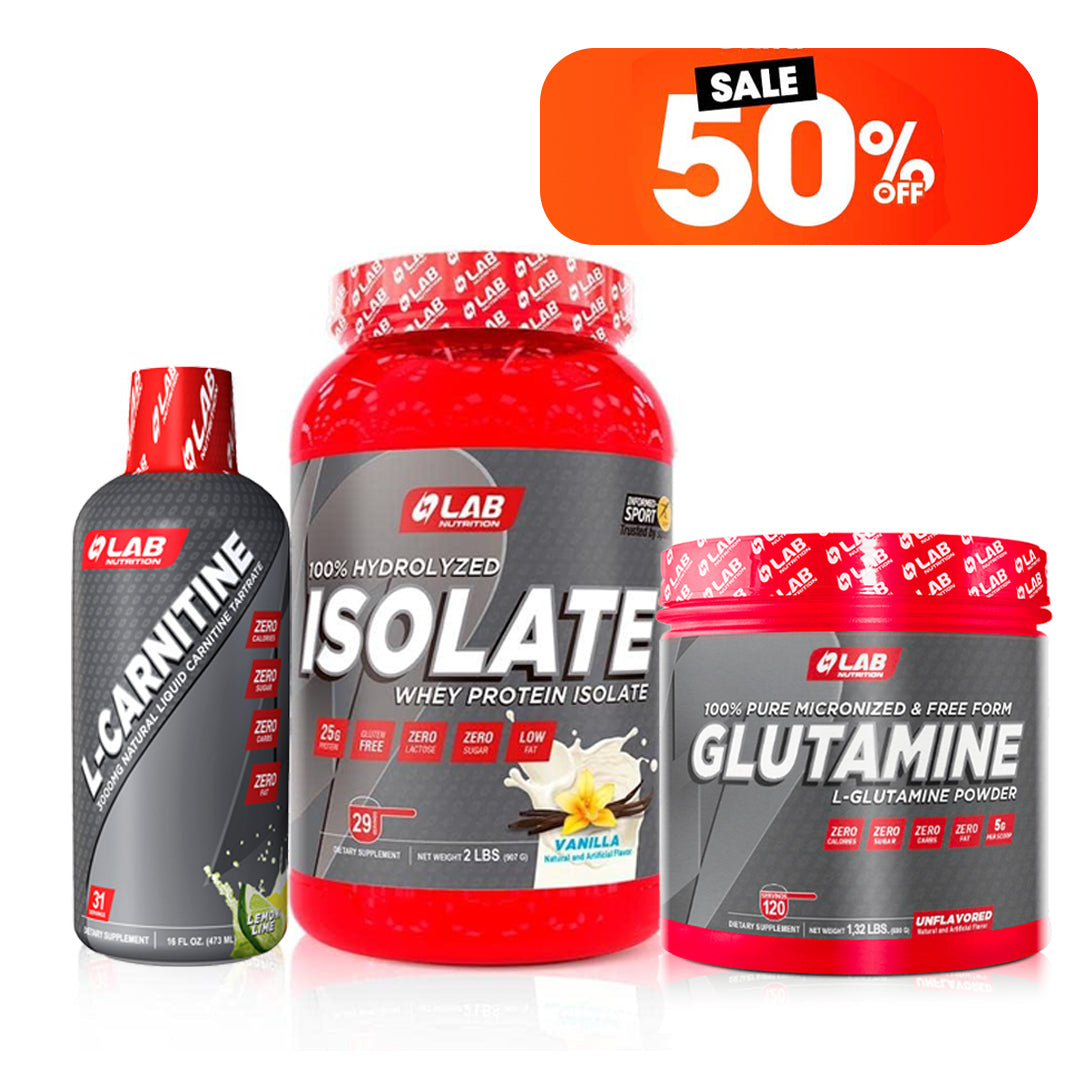 PACK GLUTAMINE, L-CARNITINE & WHEY PROTEIN ISOLATE