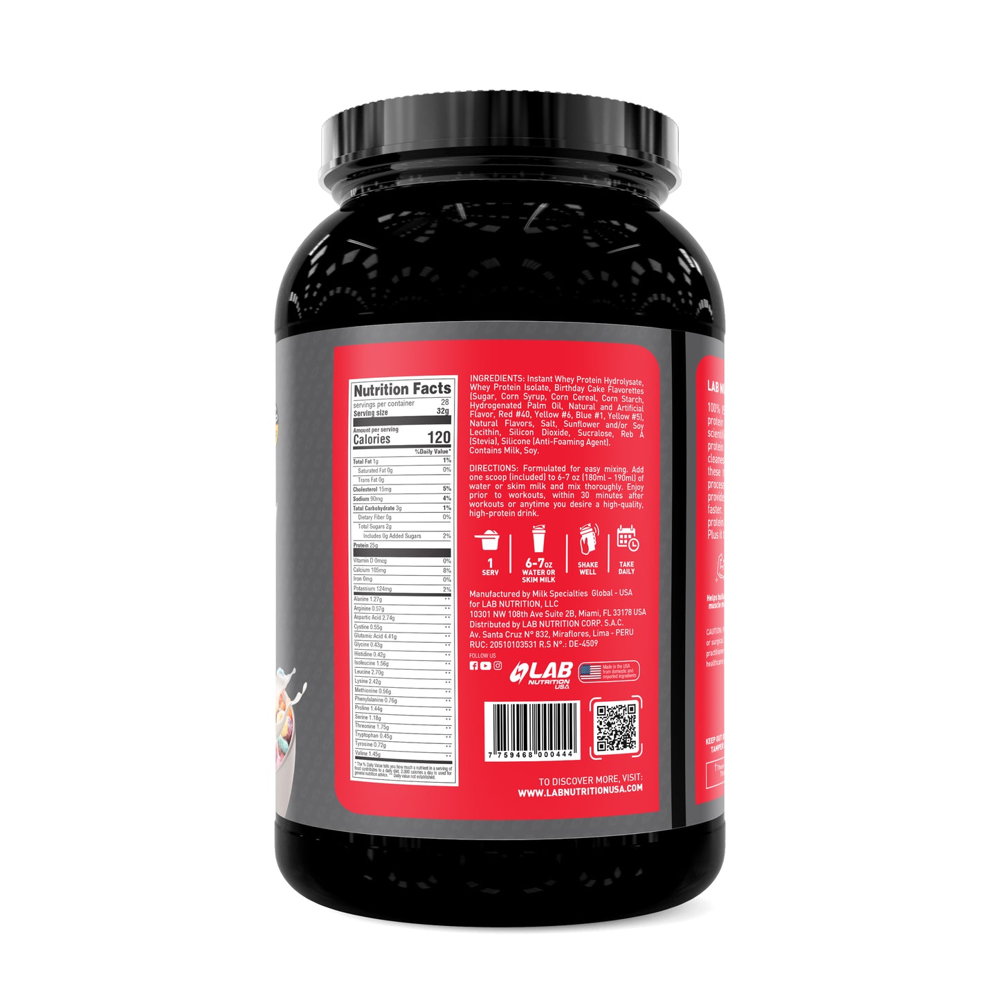 100% ISOLATE Whey Protein 2 Lb.  Fruity Cereal flavor
