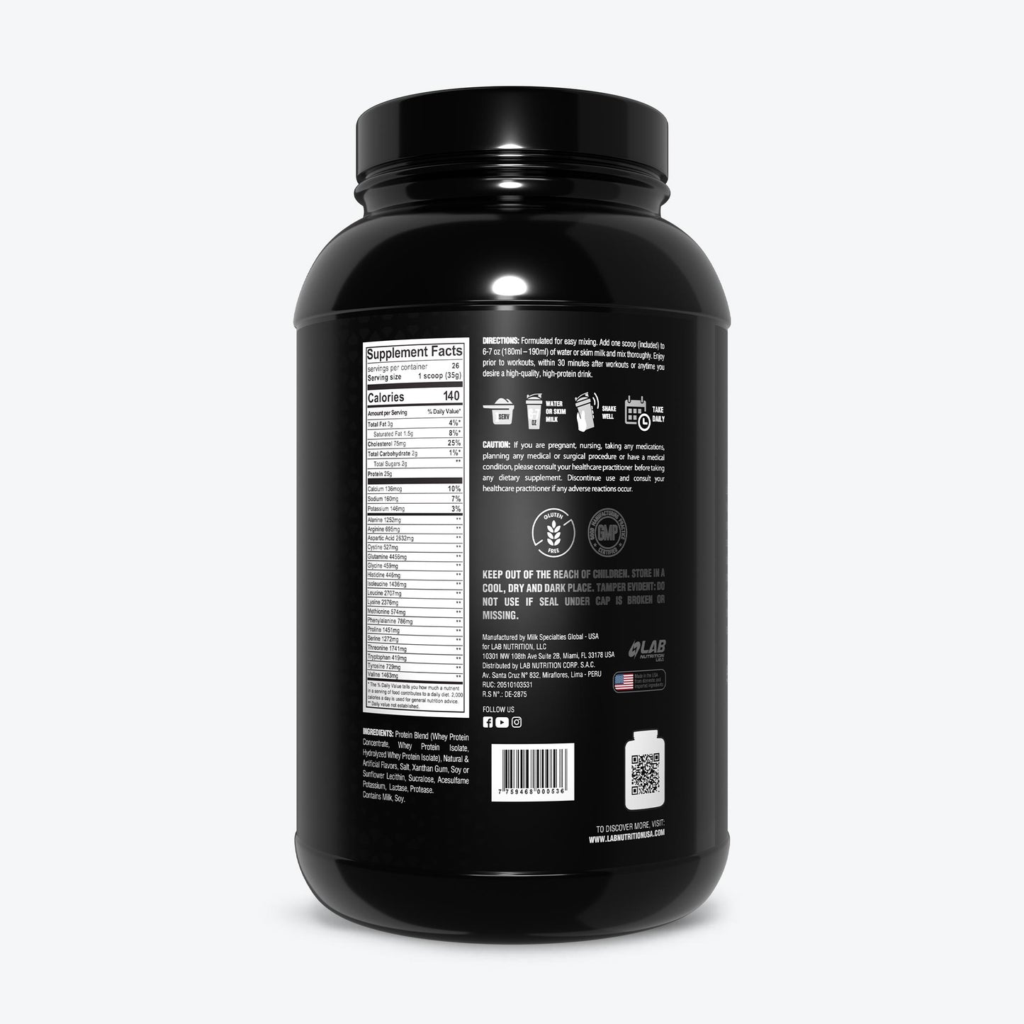 PREMIUM 100% WHEY PROTEIN POWDER 2LB BUILD MUSCLE