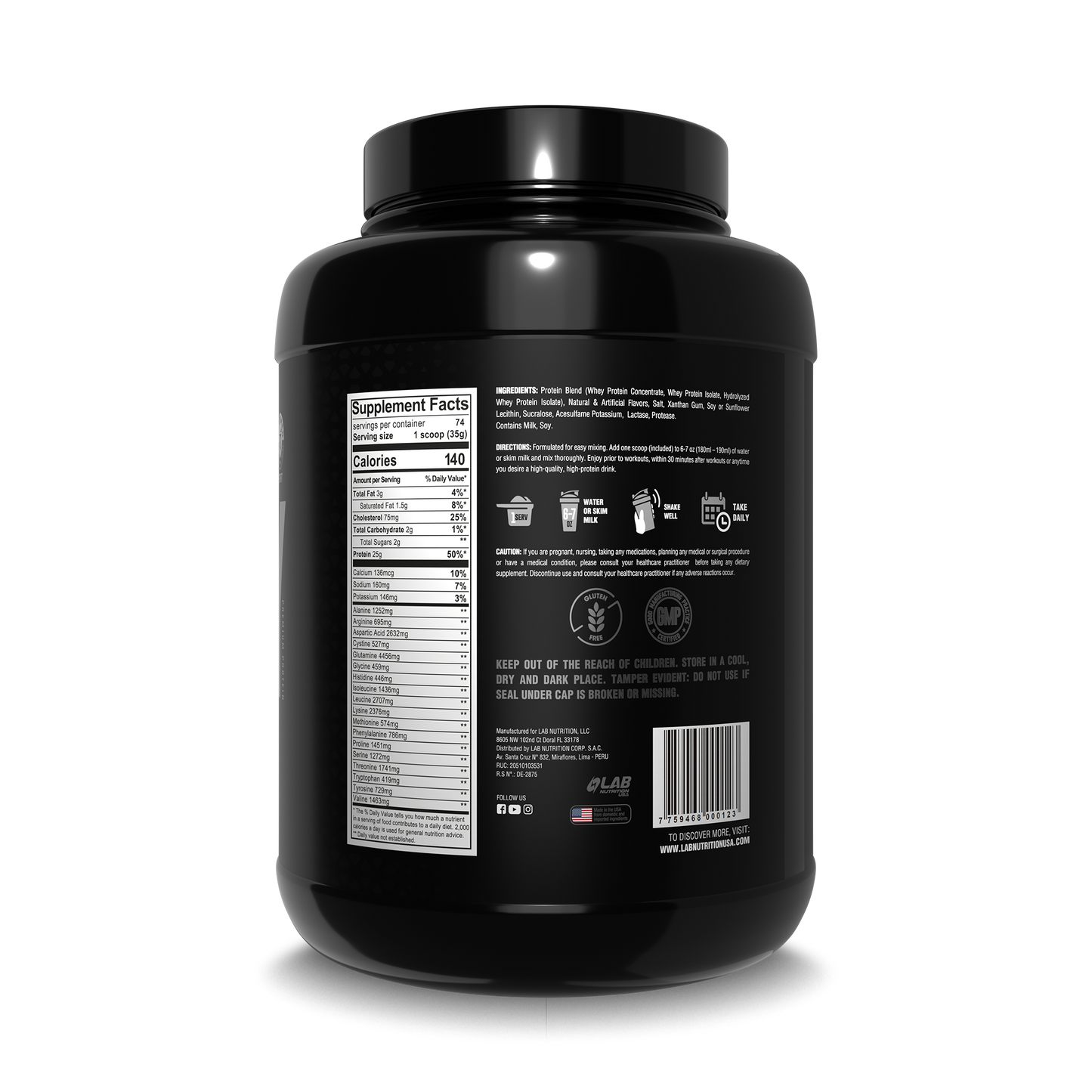 PREMIUM 100% WHEY PROTEIN POWDER 5.7LB BUILD MUSCLE VANILLA