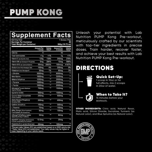 PUMP KONG PRE-WORKOUT GREEN LEMONADE